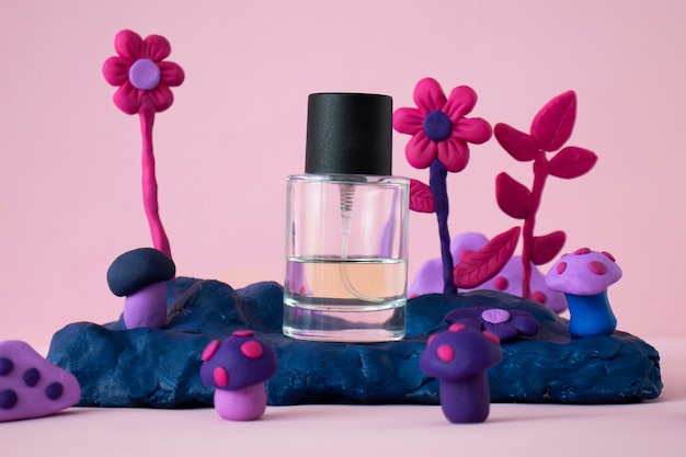 bottle of perfume based on soil ingredients