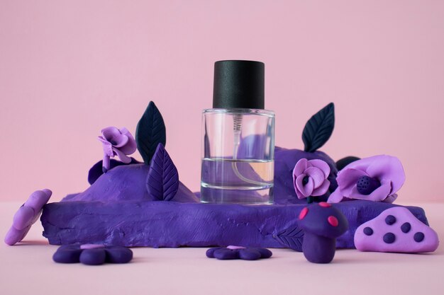 bottle of perfume based on soil ingredients