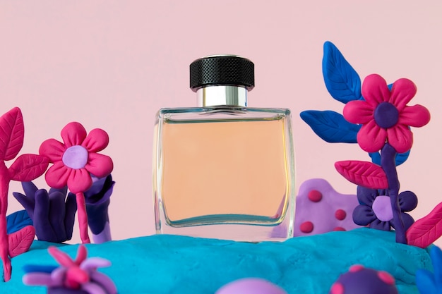 Bottle of perfume based on soil ingredients