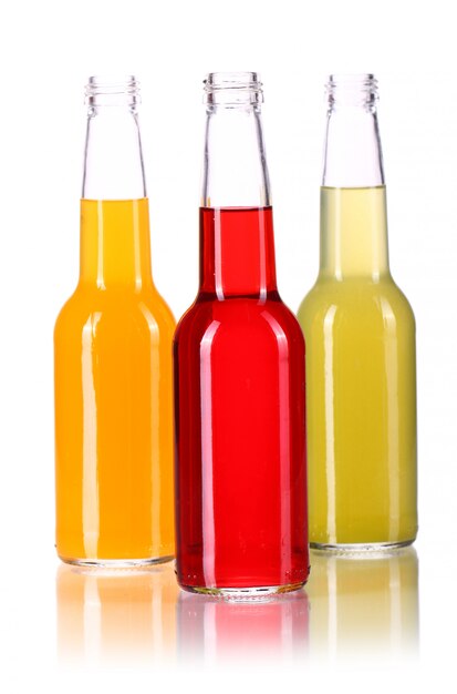 Bottles with colorful cocktail