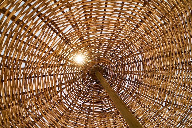 Bottom view of a beach umbrella