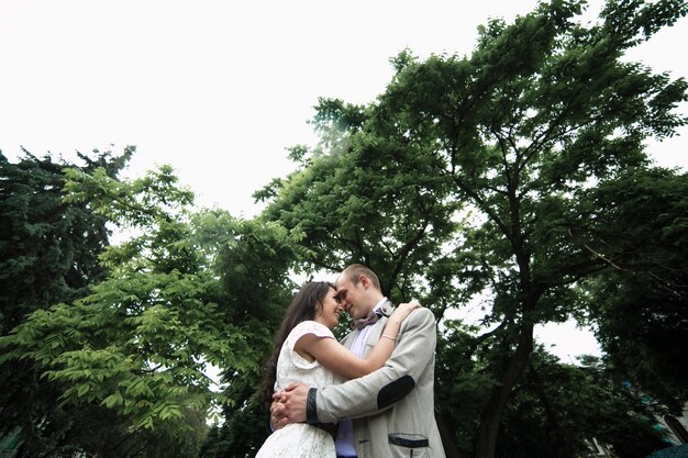 Bottom view of couple in a romantic moment