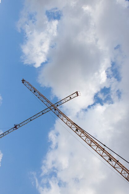 Bottom view of metal crane