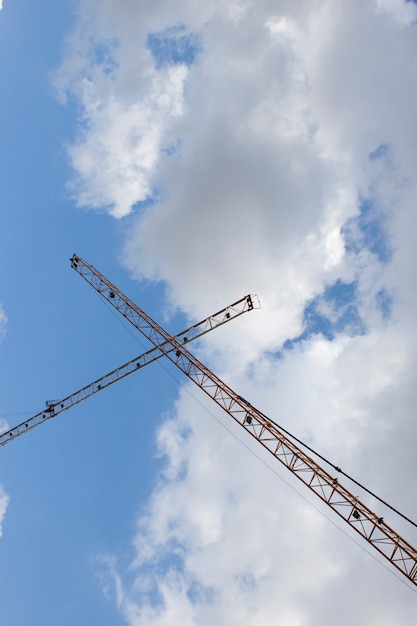 Bottom view of metal crane