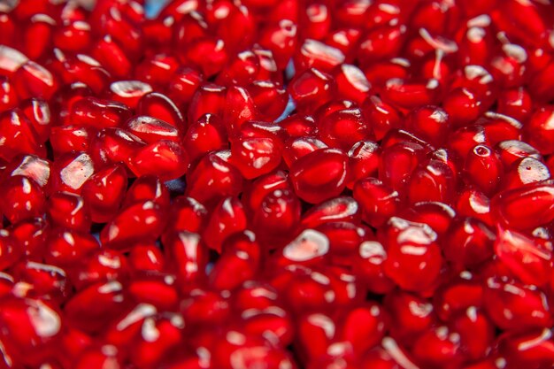 Bottom view pomegranate seeds full screen image