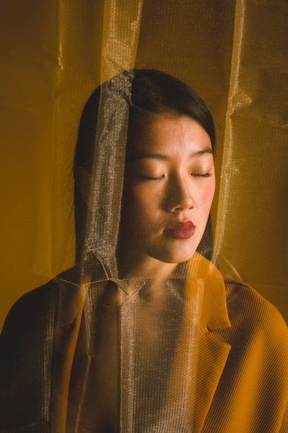 boudoir portrait of asian woman