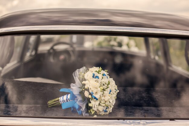 Bouquet inside the car