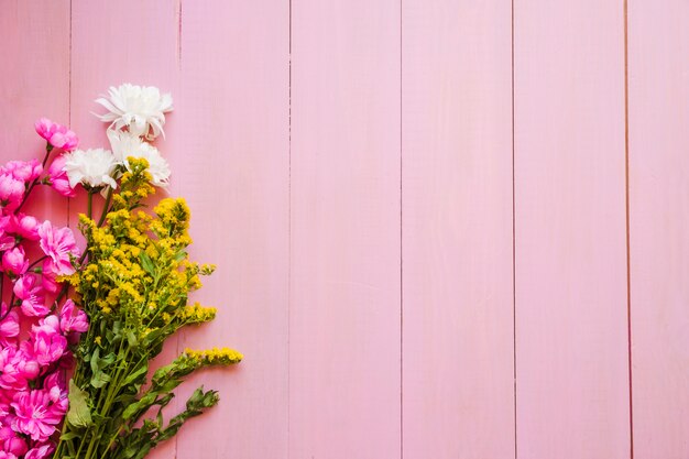 Bouquet on pink background