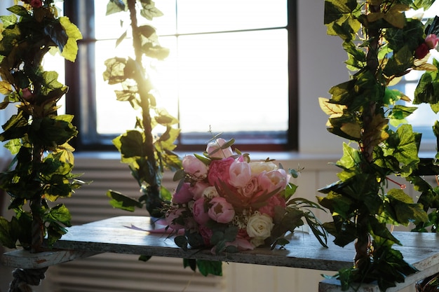 Bouquet on a swing