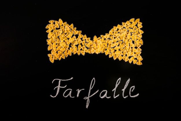 Bow from farfalle pasta