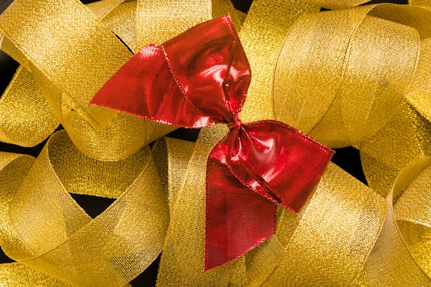 Bow on golden ribbon