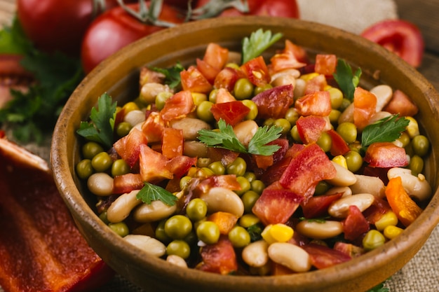 Bowl of delicious mexican food