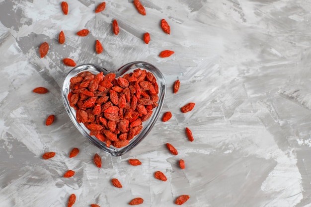 Bowl of dried goji berries.