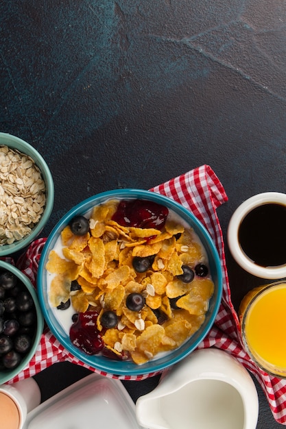 Bowl of tasty corn flakes