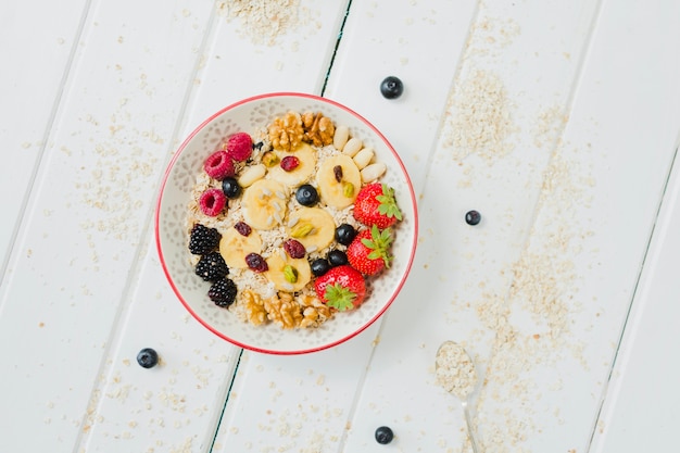 Bowl with berries and fruits