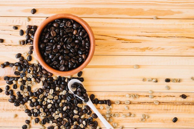 Bowl with coffee beans