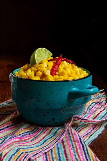 Bowl with delicious esquites