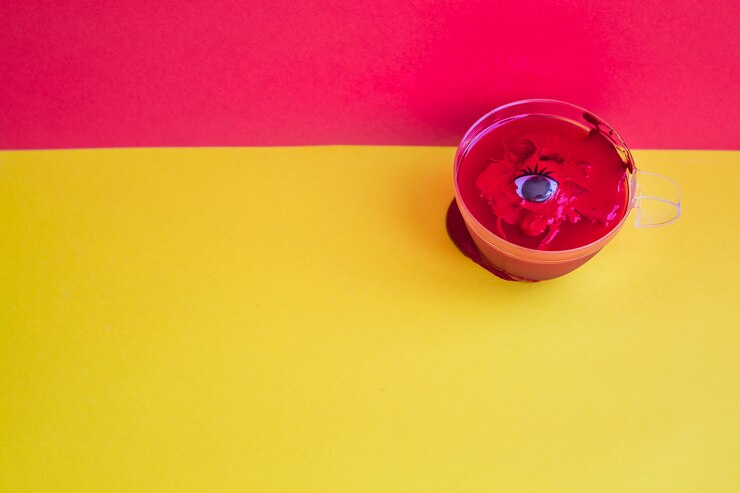Free Photo bowl with eye and blood