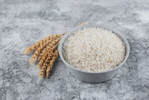 Bowl with rice and grains arrangement