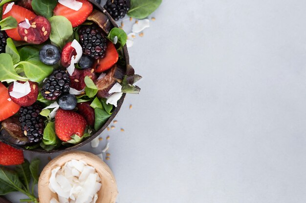 Bowl with veggies and fruit