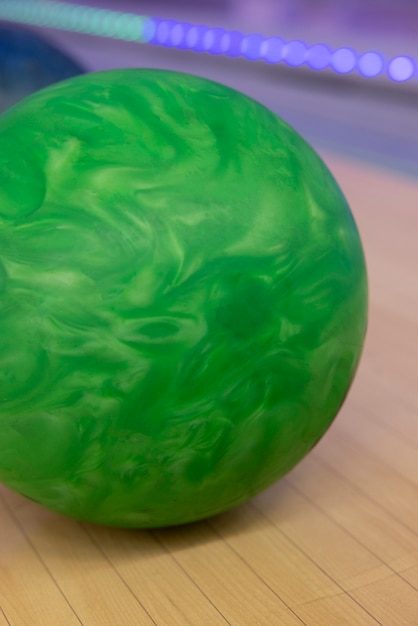 Free photo bowling ball indoors still life