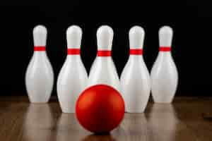 Free photo bowling equipment indoors still life