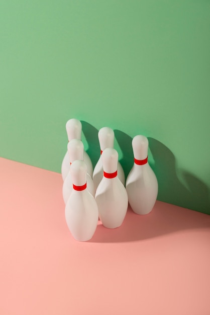 Free photo bowling pins arrangement