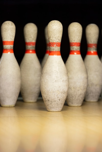 Free photo bowling pins arrangement