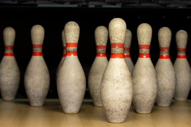 Free photo bowling pins arrangement