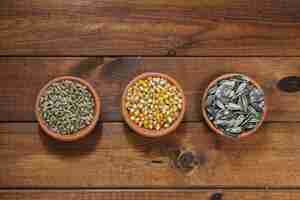 Free photo bowls with seeds