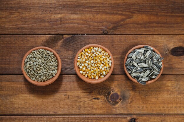 Bowls with seeds