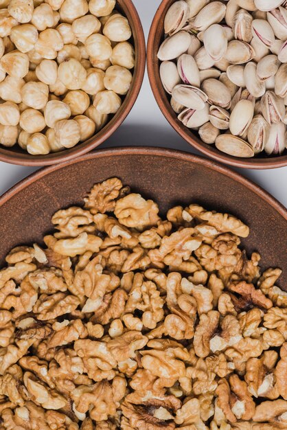 Bowls with various nuts