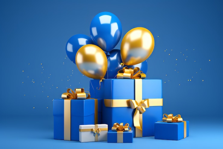 Free Photo boxing day celebration with balloons