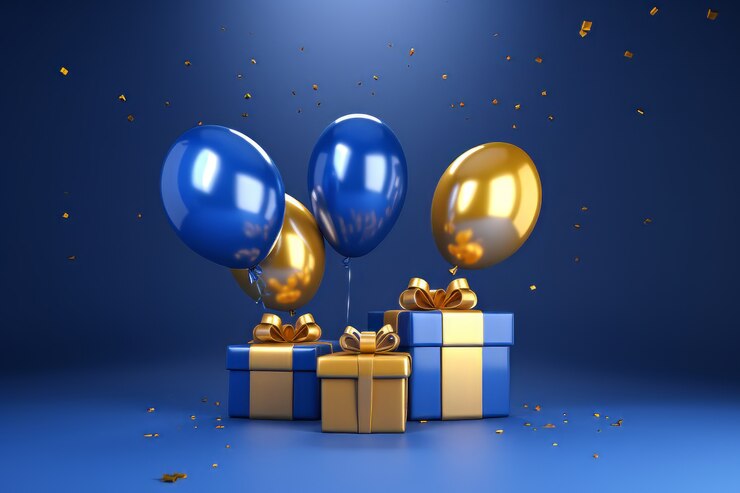 Free Photo boxing day celebration with balloons