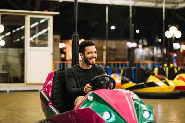 Boy on bumper car