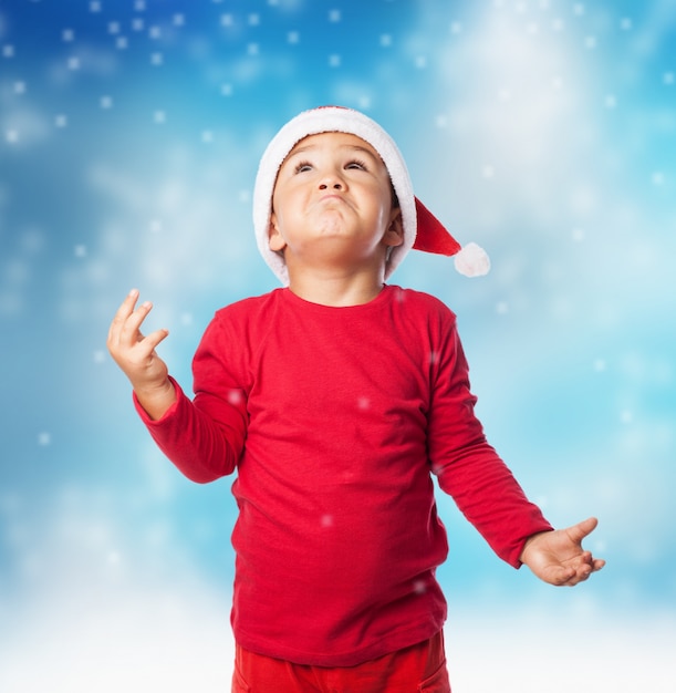 Boy dressed red