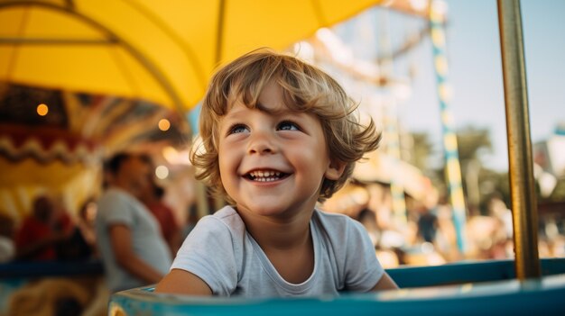 Boy enjoying time at carnival