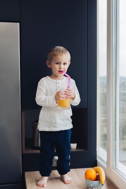 Boy having breakfast