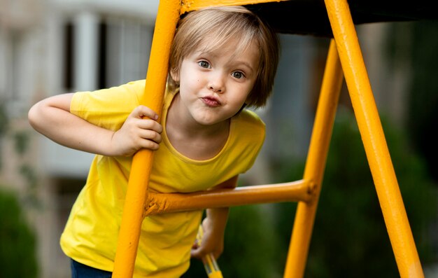 Boy in park playing