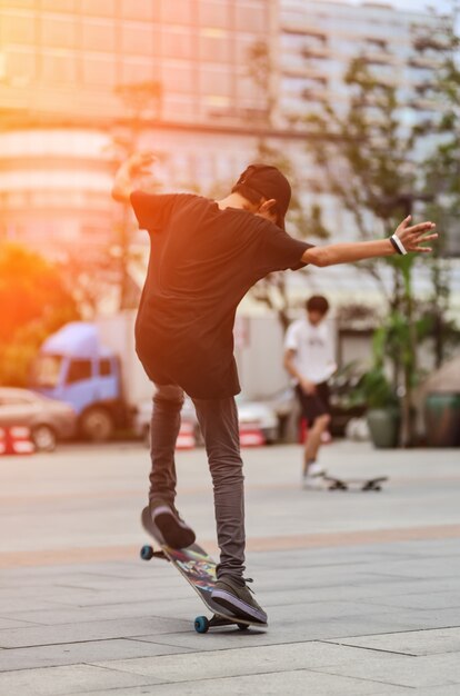 Boy riding skate