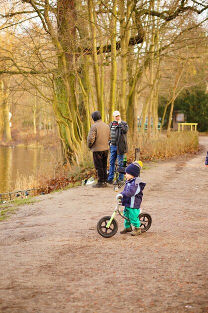 Free photo boy on running bike.