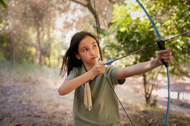 Boy scouts spending time in nature