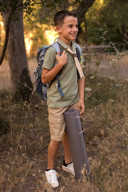 Boy scouts spending time in nature