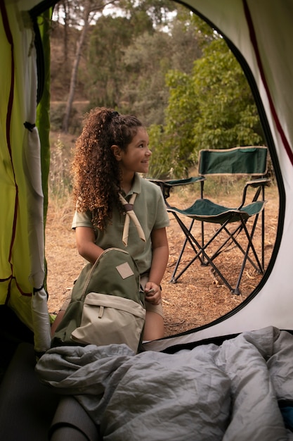 Boy scouts spending time in nature