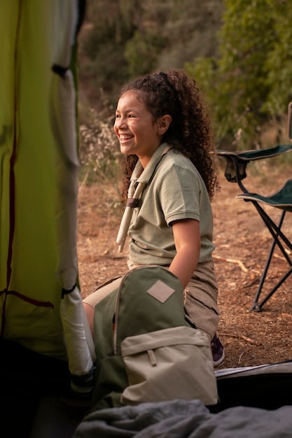 Boy scouts spending time in nature