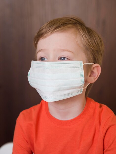 Boy wearing mask