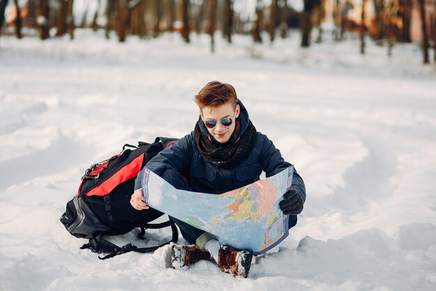 boy with map