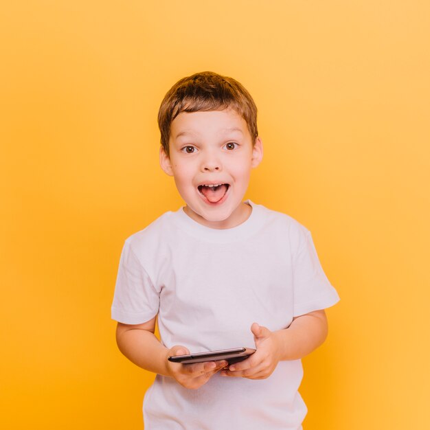 Boy with playful expression