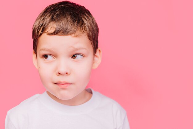 Boy with scared expression