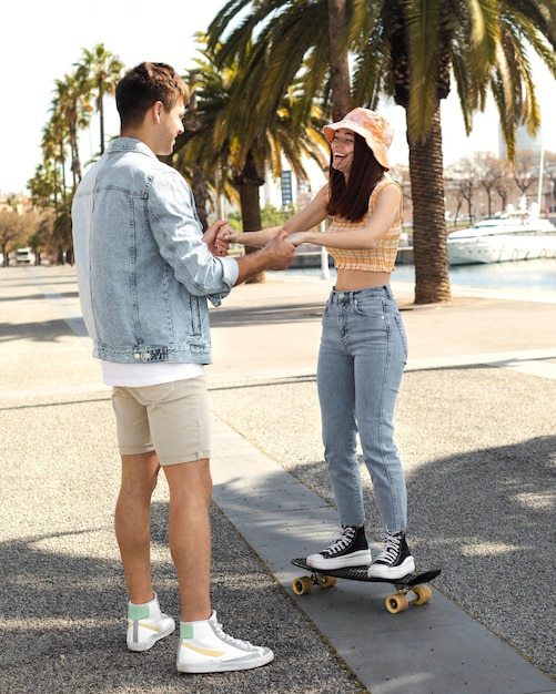 Boyfriend and girlfriend having fun